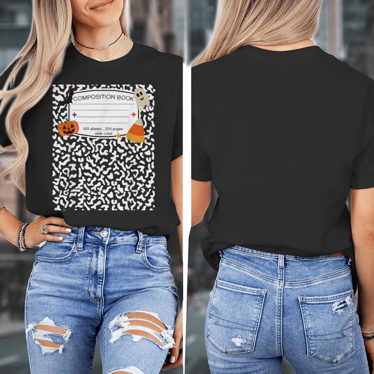 Halloween Teacher Composition Book Notebook Matching Group Women's T-Shirt, funny design Halloween Teacher Composition Book Notebook Matching Group Women's T-Shirt, funny design