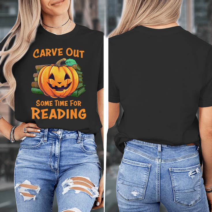 Halloween Teacher Librarian Pumpkin Reading Books Men Women Kids Women's T-Shirt, funny design Halloween Teacher Librarian Pumpkin Reading Books Men Women Kids Women's T-Shirt, funny design