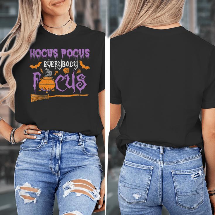 Halloween Teacher Or Student Hocus Pocus Everybody Focus For Men Women Kids Women's T-Shirt, funny design Halloween Teacher Or Student Hocus Pocus Everybody Focus For Men Women Kids Women's T-Shirt, funny design