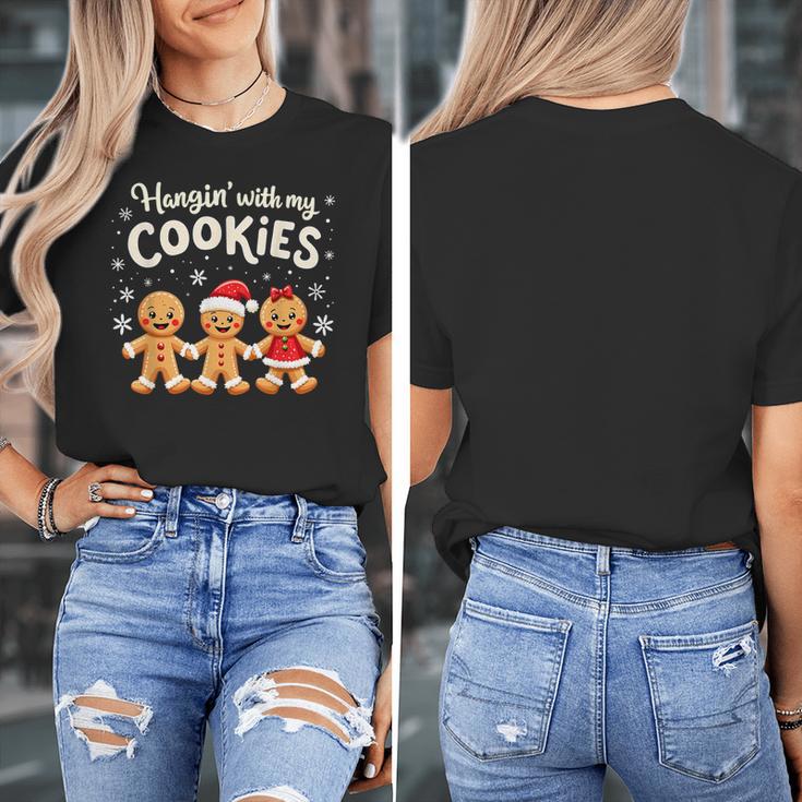 Hangin With My Cookies Gingerbread Christmas Teacher Women's T-Shirt, funny design
