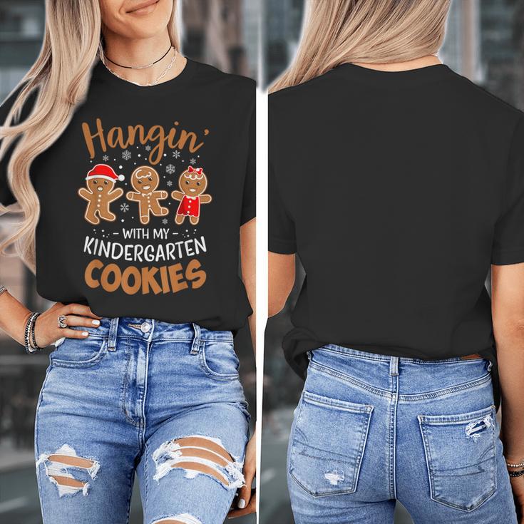 Hangin My Kindergarten Cookie Gingerbread Christmas Teacher For Men Women Kids Women's T-Shirt, funny design