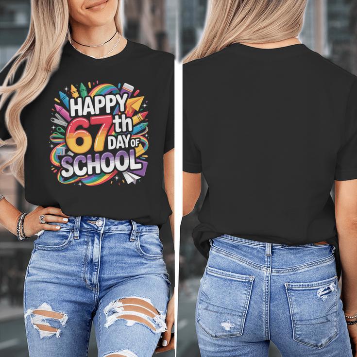 Happy 67 Days Of School Meme 100 Day Of School Teacher 6 7 Women's T-Shirt, funny design
