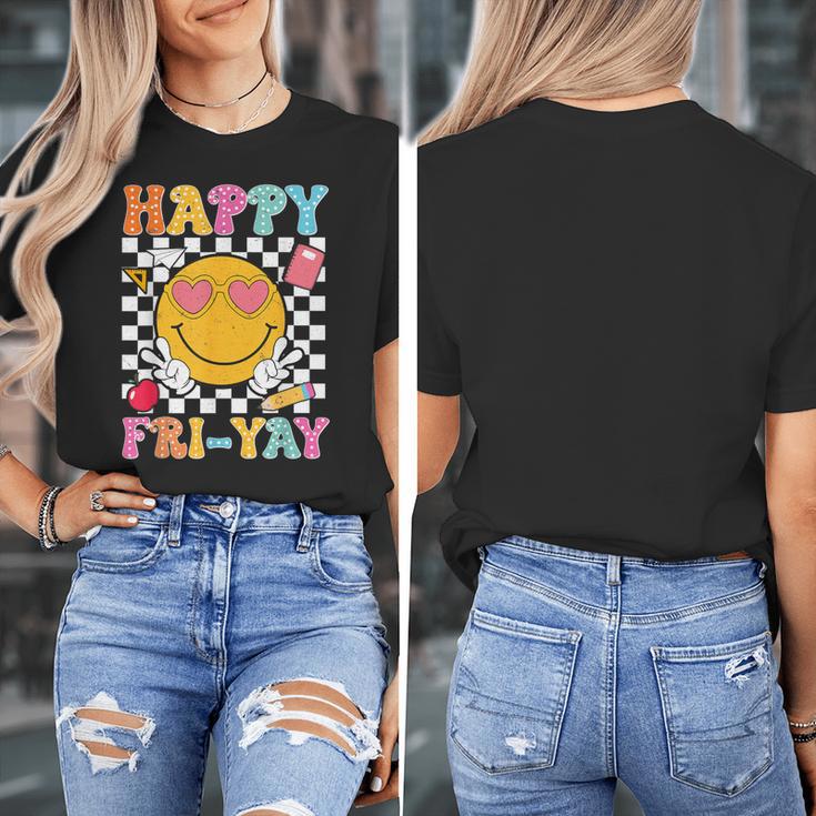 Happy Fri-Yay Groovy Teacher Friday Weekend Fri Yay Women's T-Shirt, Groovy Teacher Gifts, funny design Happy Fri-Yay Groovy Teacher Friday Weekend Fri Yay Women's T-Shirt, Groovy Teacher Gifts, funny design