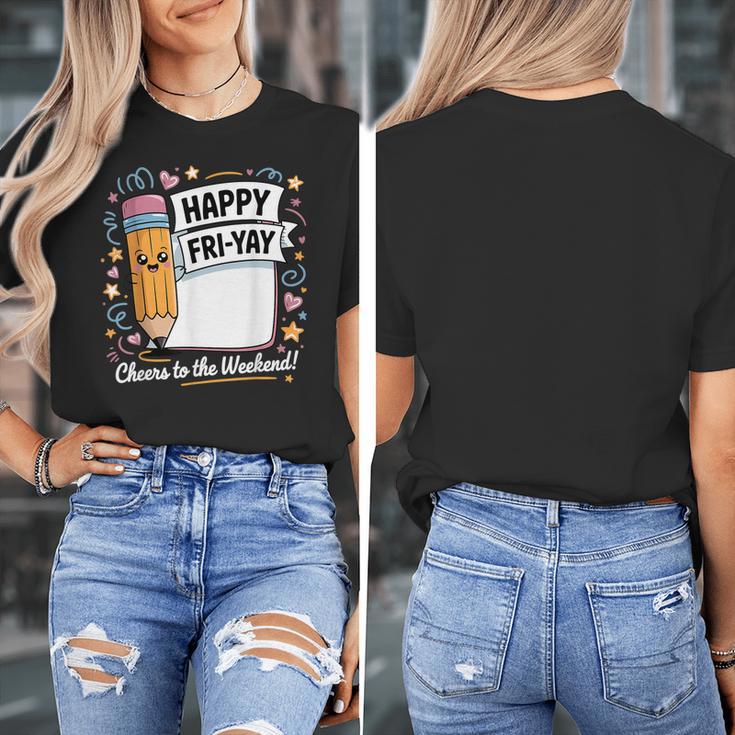 Happy Fri-Yay Teacher Fry Yay Friday Weekend Women's T-Shirt, funny design