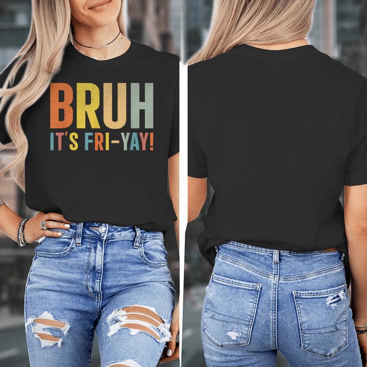 Happy Friyay Teacher Shirt Cute Teacher Fashion Bruh Fri-Yay Women's T-Shirt, funny design