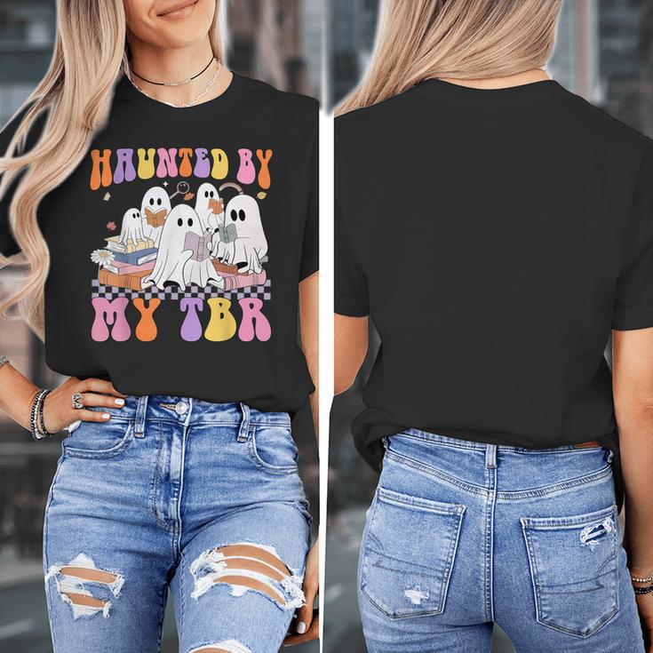 Haunted By My TBR Cute Ghosts Book Reading Teacher Halloween Women's T-Shirt, funny design Haunted By My TBR Cute Ghosts Book Reading Teacher Halloween Women's T-Shirt, funny design
