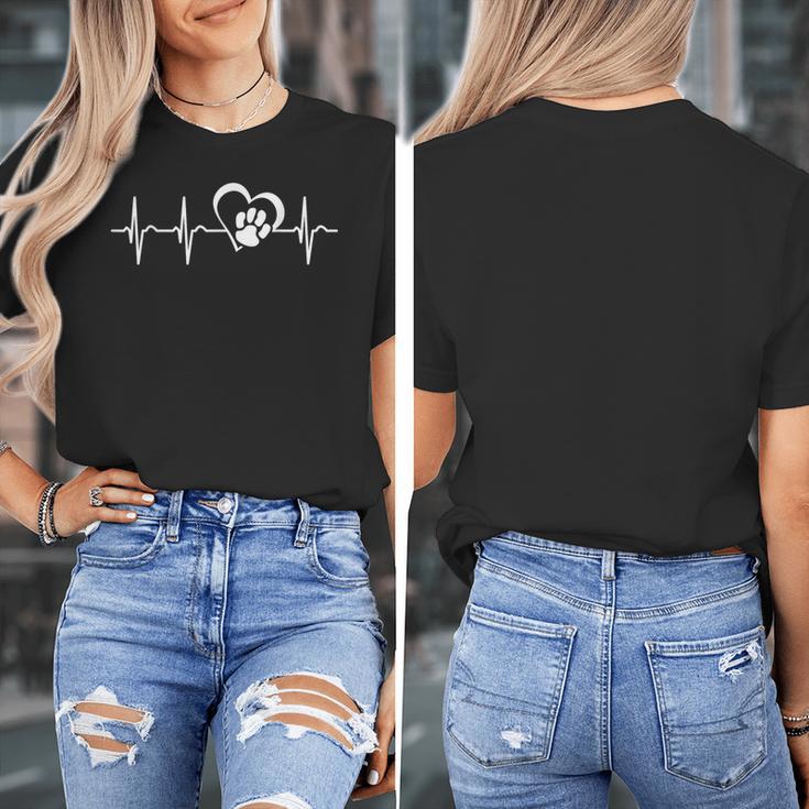 Heartbeat Dog Paw Women's T-Shirt, funny design