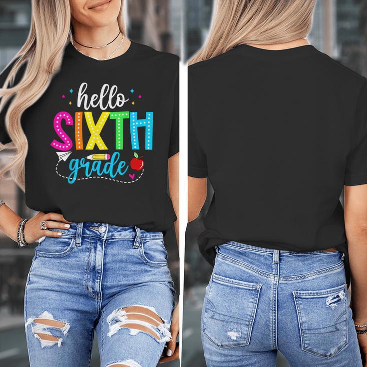 Hello Sixth Grade Cute Back To School 6th Grade Teacher Kids Women's T-Shirt, funny design Hello Sixth Grade Cute Back To School 6th Grade Teacher Kids Women's T-Shirt, funny design