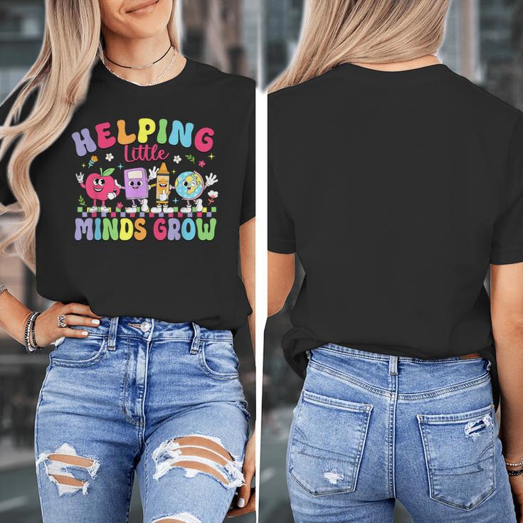 Helping Little Minds Grow Teacher Life Back To School Women's T-Shirt, funny design Helping Little Minds Grow Teacher Life Back To School Women's T-Shirt, funny design