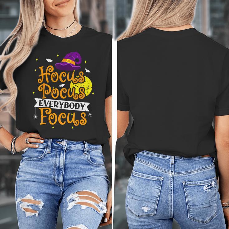 Hocus Pocus Everybody Focus Halloween Teacher Men Women Kids Women's T-Shirt, funny design