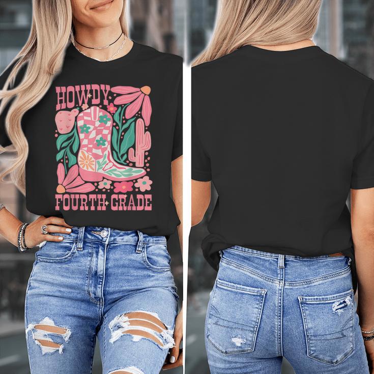 Howdy Fourth Grade Western 4th Grade Teacher Cowboy Cowgirl Women's T-Shirt, 4th Grade Teacher Gifts, funny design