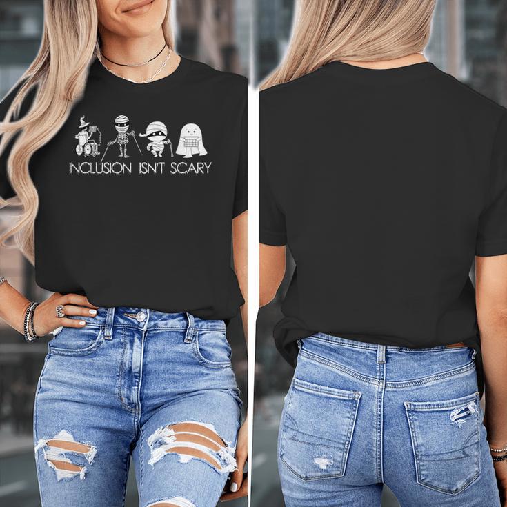 Inclusion Isn't Scary Slp Halloween Sped Teacher Ghost Mummy Women's T-Shirt, funny design Inclusion Isn't Scary Slp Halloween Sped Teacher Ghost Mummy Women's T-Shirt, funny design