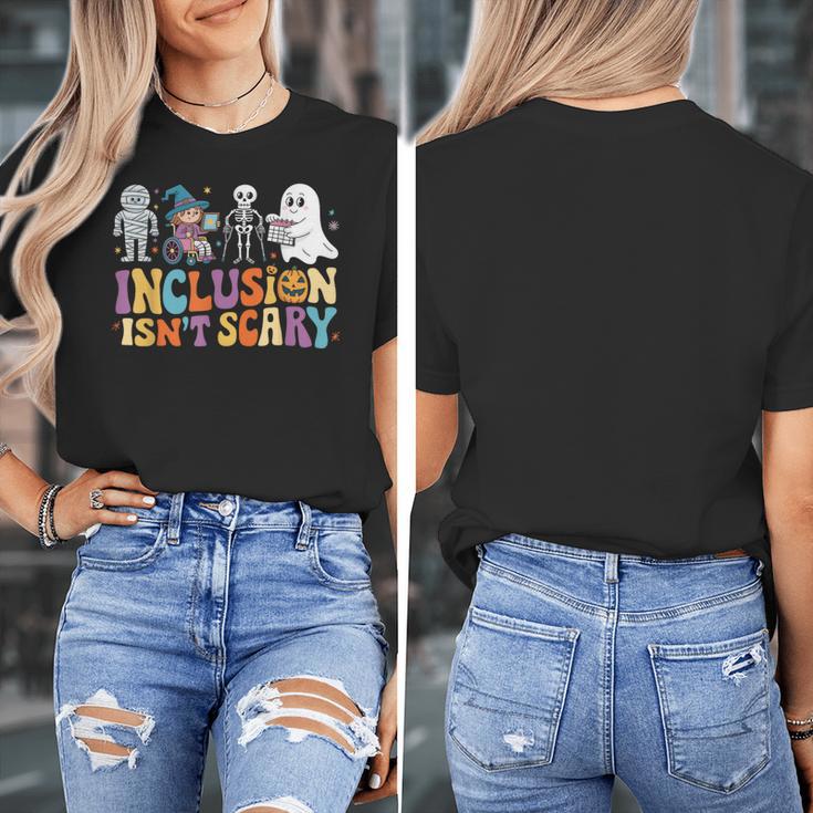 Inclusion Isn't Scary SLP Halloween Sped Teacher Women's T-Shirt, funny design