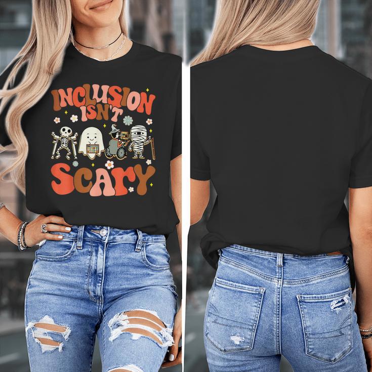 Inclusion Isn't Scary SLP Sped Teacher Halloween Women's T-Shirt, funny design Inclusion Isn't Scary SLP Sped Teacher Halloween Women's T-Shirt, funny design