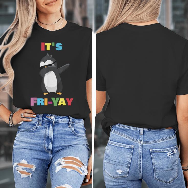 It's Fri-Yay Dabbing Penguin Friday Weekend Teacher Student Women's T-Shirt, funny design