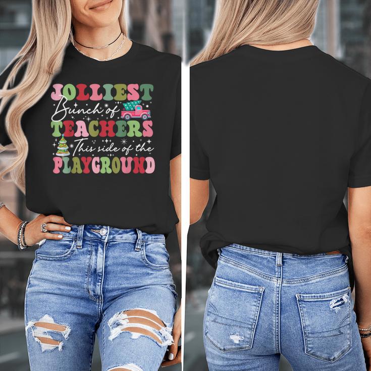 Jolliest Bunch Of Teachers This Side Of The Playground X-Mas Women's T-Shirt, funny design Jolliest Bunch Of Teachers This Side Of The Playground X-Mas Women's T-Shirt, funny design