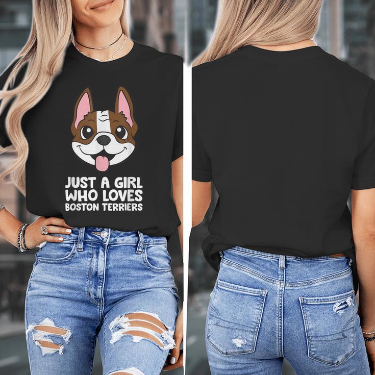 Just a Girl Who Loves Boston Terriers Women's T-Shirt, funny design