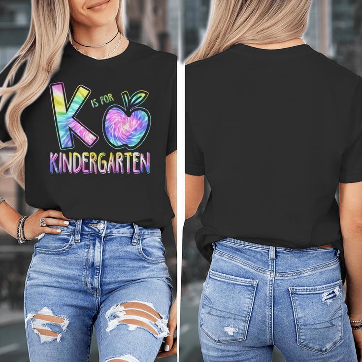 K Is For Kindergarten Teacher Tie Dye Back To School Kinder Women's T-Shirt, funny design
