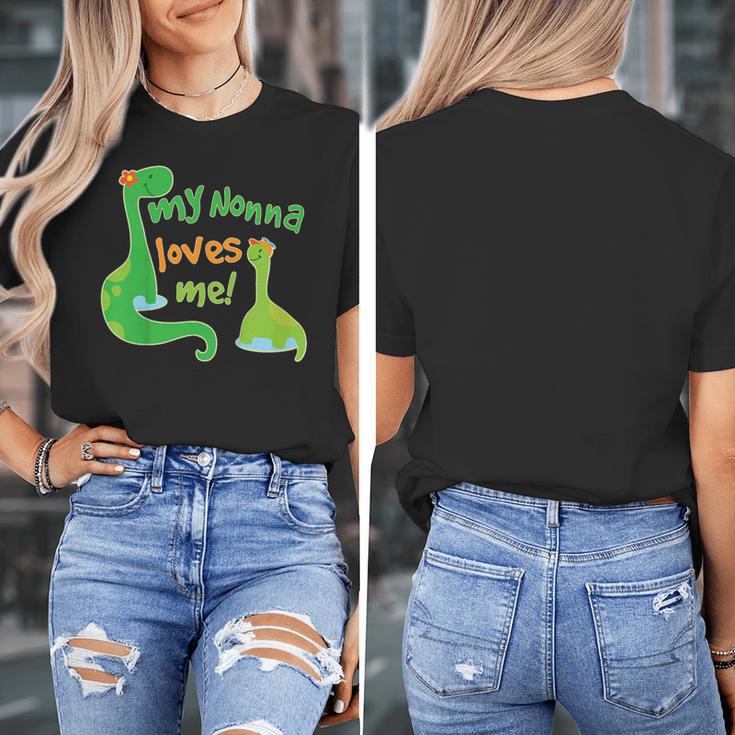 Kids My Nonna Loves Me Dinosaur Grandson Women's T-Shirt, funny design