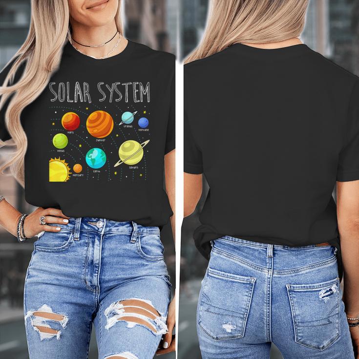 Kids Solar Systems Cute Planets Space Science Teacher School Women's T-Shirt, Science Teacher Gifts, funny design