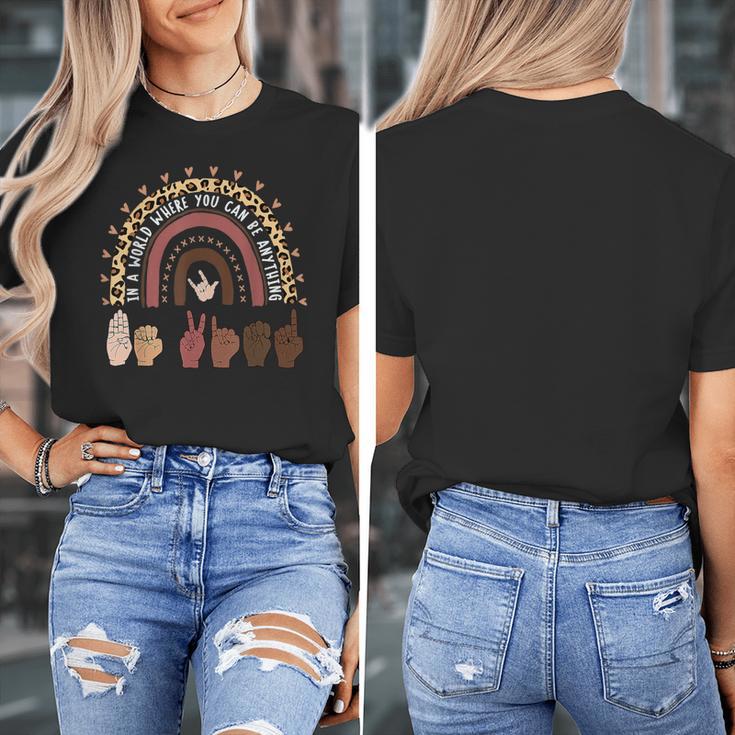 Be Kind Hand-Talking Teacher Artist ASL Women's T-Shirt, funny design Be Kind Hand-Talking Teacher Artist ASL Women's T-Shirt, funny design