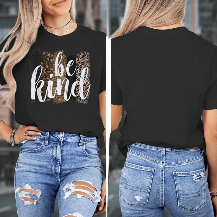 Be Kind Women Inspirational Teacher Animal Print Women's T-Shirt, funny design