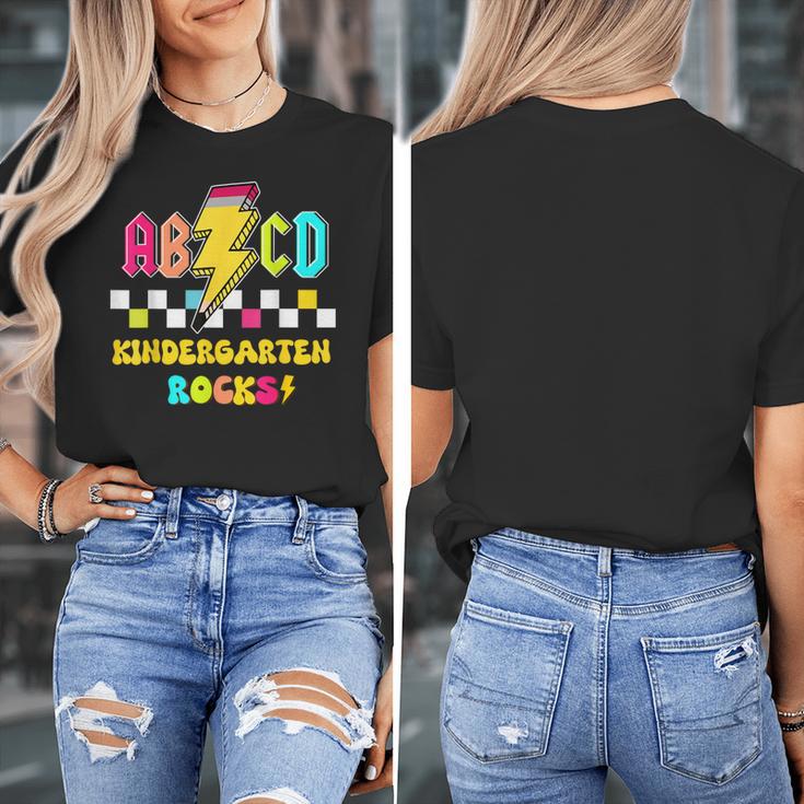 Kindergarten ABCD Rocks Teacher Student Back To School Women's T-Shirt, funny design