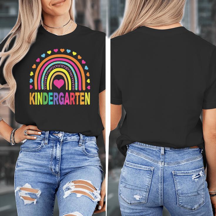 Kindergarten Rainbow Girls Boys Teacher Team Kinder Squad Women's T-Shirt, funny design