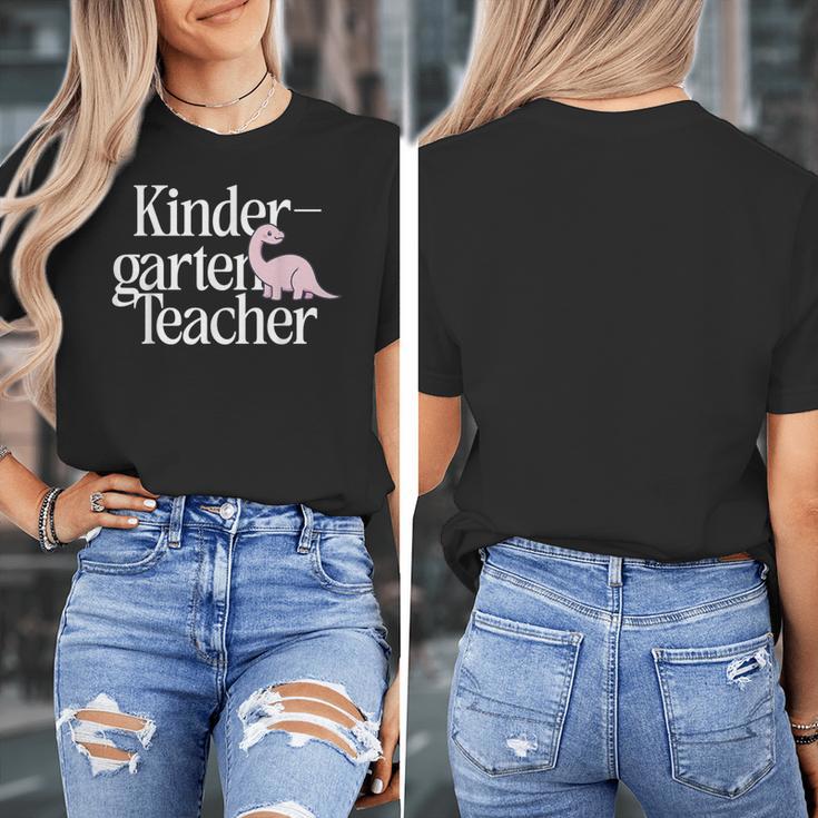 Kindergarten Teacher Dinosaur Back To School Women's T-Shirt, funny design