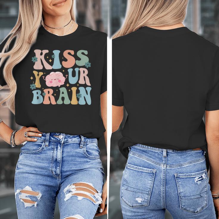 Kiss Your Brain Teacher Inspire Educate Groovy Retro Vintage Women's T-Shirt, Groovy Teacher Gifts, funny design Kiss Your Brain Teacher Inspire Educate Groovy Retro Vintage Women's T-Shirt, Groovy Teacher Gifts, funny design
