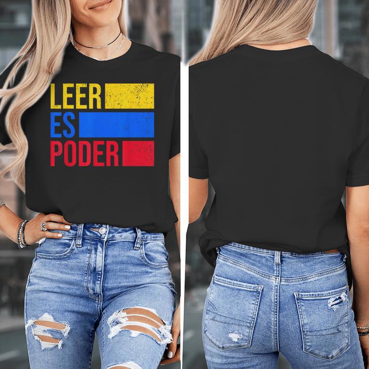 Leer Es Poder Colombian Spanish Teacher Maestra Colombia Women's T-Shirt, funny design
