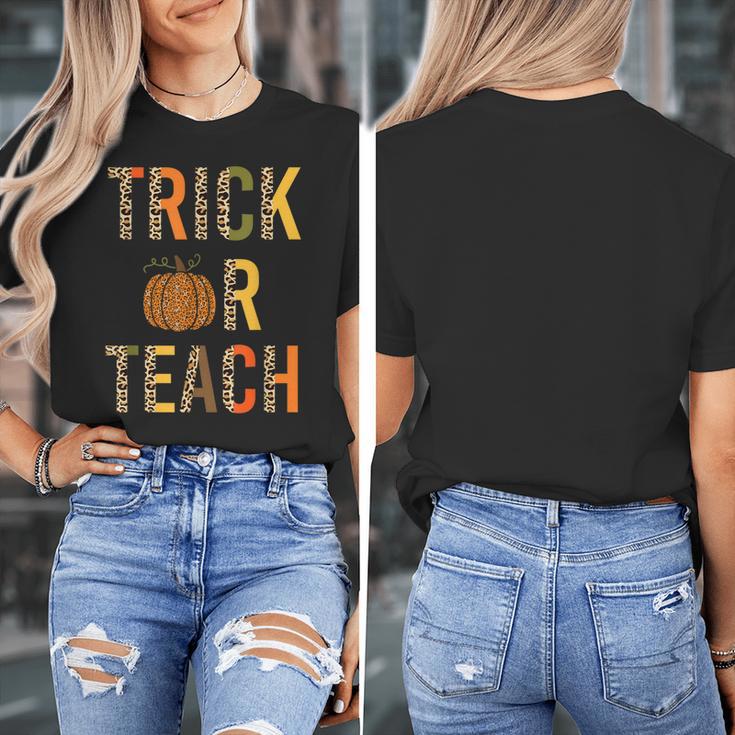 Leopard Trick Or Teach Halloween Teacher Costume Women Women's T-Shirt, funny design Leopard Trick Or Teach Halloween Teacher Costume Women Women's T-Shirt, funny design