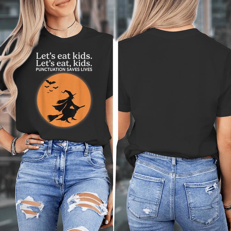 Let's Eat Kids Punctuation Saves Live Witch Grammar Teacher Women's T-Shirt, funny design Let's Eat Kids Punctuation Saves Live Witch Grammar Teacher Women's T-Shirt, funny design