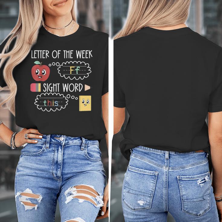 Letter Of The Week Ff Sight Word Teacher Squad Women's T-Shirt, funny design