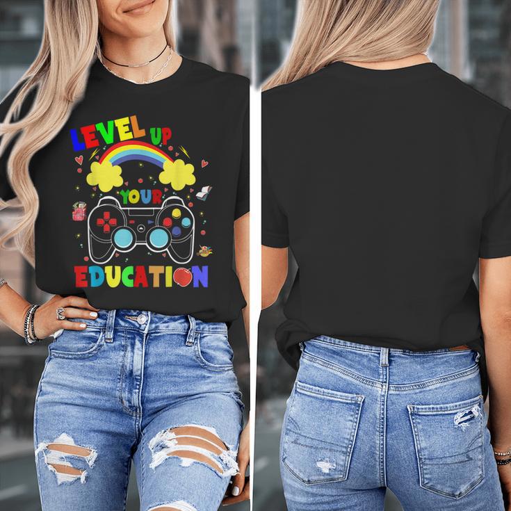 Level Up Your Education Gaming Inspired Teacher Gamers For Men Women Kids Women's T-Shirt, funny design Level Up Your Education Gaming Inspired Teacher Gamers For Men Women Kids Women's T-Shirt, funny design