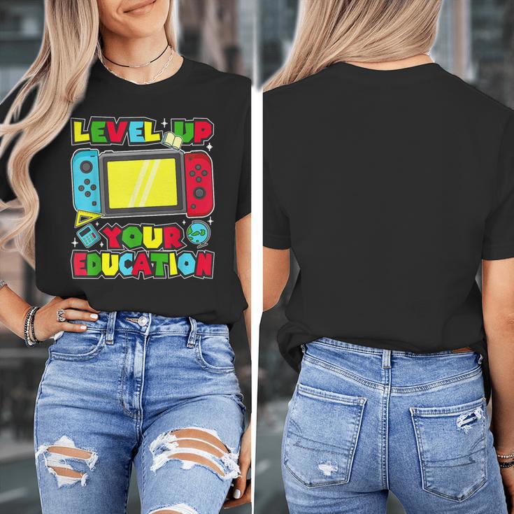 Level Up Your Education Gaming Inspired Teacher Gamers Women's T-Shirt, funny design Level Up Your Education Gaming Inspired Teacher Gamers Women's T-Shirt, funny design