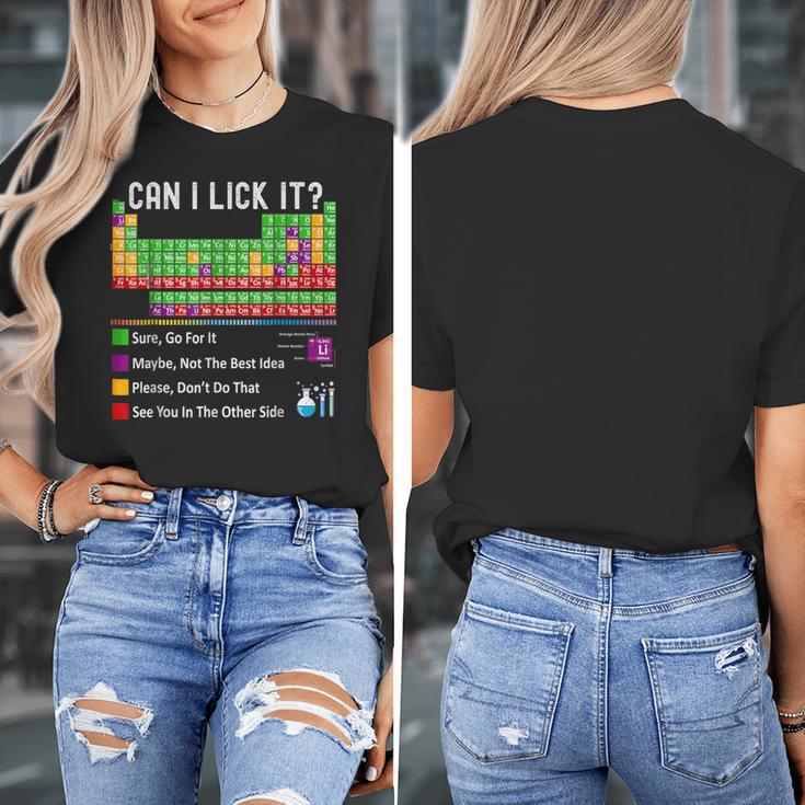 Can I Lick It Periodic Table Chart Science Teacher Cool Meme Women's T-Shirt, Science Teacher Gifts, funny design