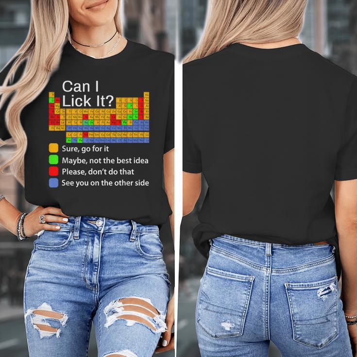 Can I Lick It Periodic Table Chemistry Teachers Women's T-Shirt, funny design