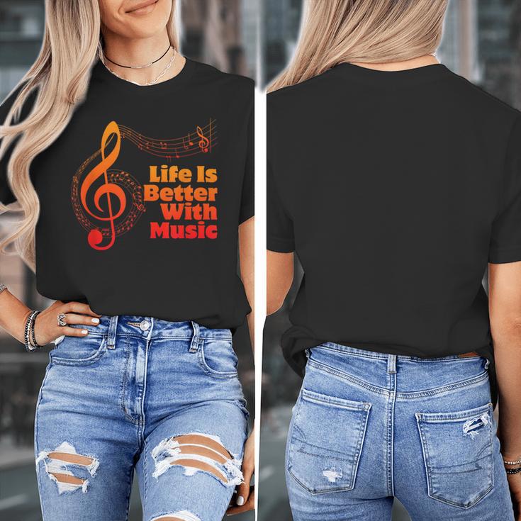 Life Is Better With Music Theory Musician Teacher Notes Clef Women's T-Shirt, funny design Life Is Better With Music Theory Musician Teacher Notes Clef Women's T-Shirt, funny design