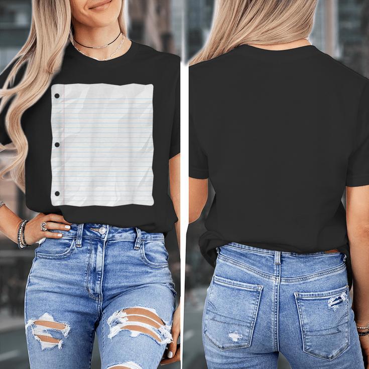 Lined Paper Notebook Halloween Costume For Students Teachers For Men Women Kids Women's T-Shirt, funny design Lined Paper Notebook Halloween Costume For Students Teachers For Men Women Kids Women's T-Shirt, funny design