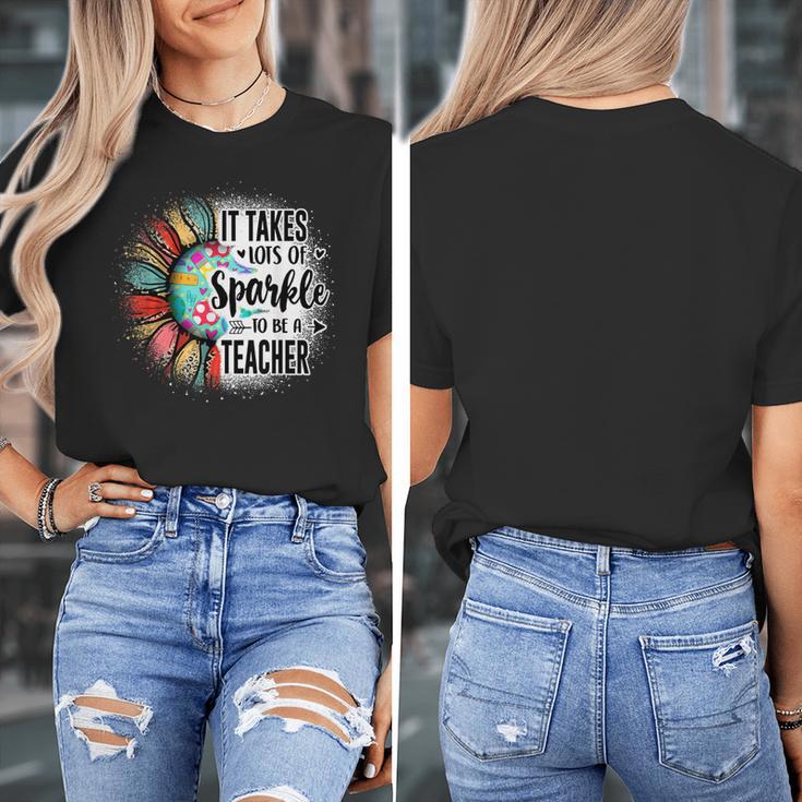 It Take Lots Of Sparkle To Be A Teacher With Sunflower Women's T-Shirt, funny design It Take Lots Of Sparkle To Be A Teacher With Sunflower Women's T-Shirt, funny design