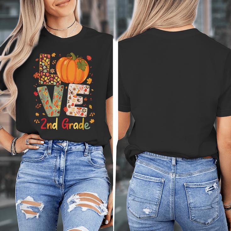 Love 2nd Grade Happy Fall Thanksgiving For 2nd Teacher For Men Women Girls Kids Women's T-Shirt, 2nd Grade Teacher Gifts, funny design Love 2nd Grade Happy Fall Thanksgiving For 2nd Teacher For Men Women Girls Kids Women's T-Shirt, 2nd Grade Teacher Gifts, funny design