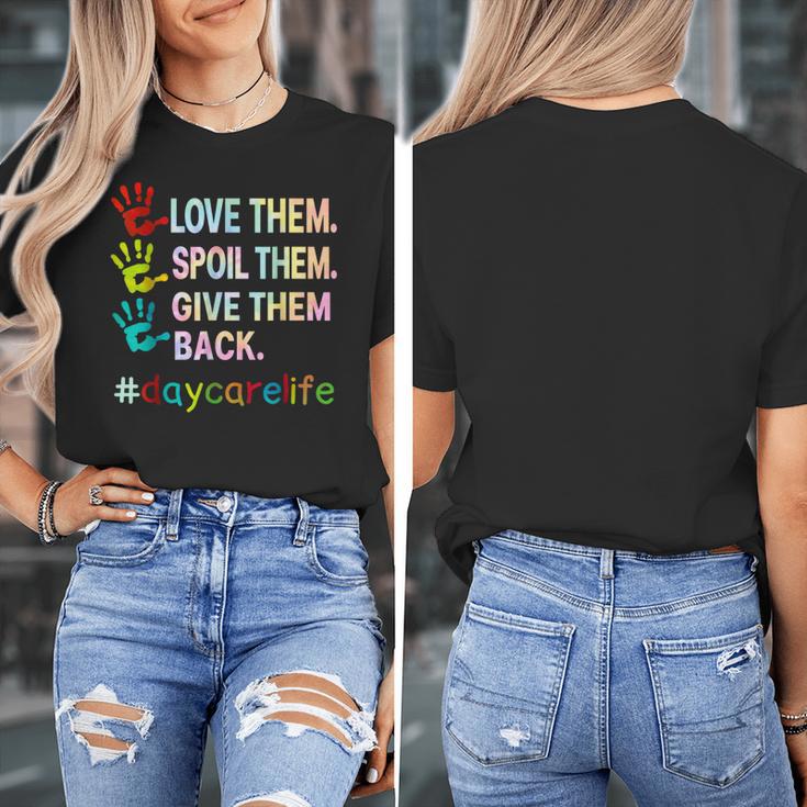 Love Daycare Provider Childcare Teacher Tie Dye Women's T-Shirt, funny design Love Daycare Provider Childcare Teacher Tie Dye Women's T-Shirt, funny design