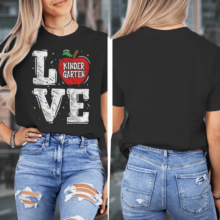 LOVE Kindergarten Teacher Student School Apple Women's T-Shirt, funny design LOVE Kindergarten Teacher Student School Apple Women's T-Shirt, funny design