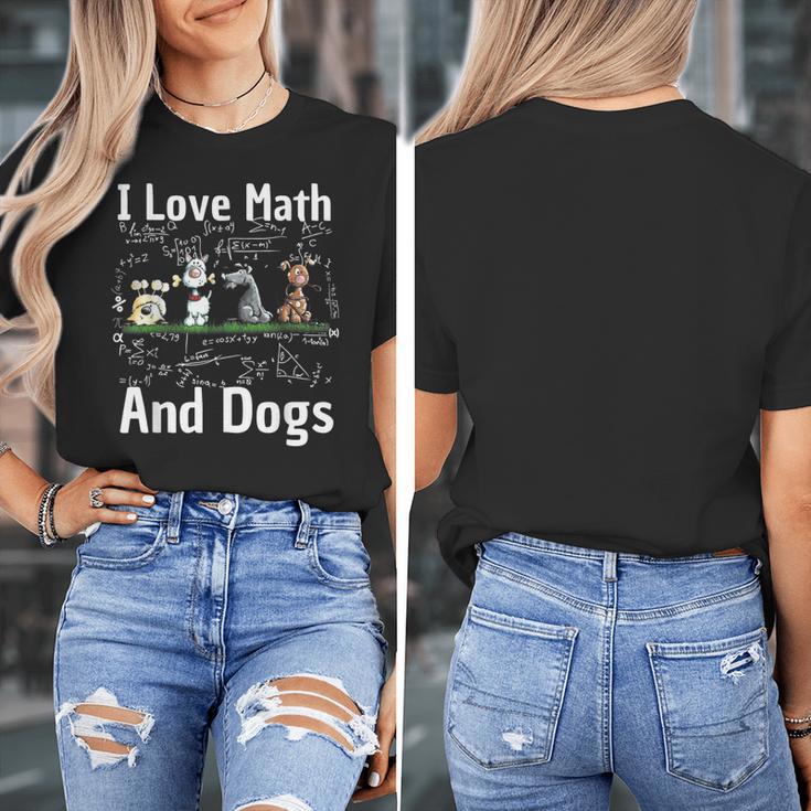 I Love Maths And Dogs Puppy Dog Lover Teacher Student Women's T-Shirt, funny design