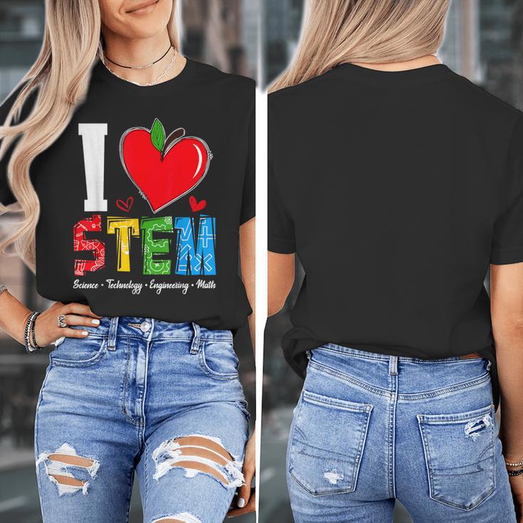 I Love STEM Student Teacher 1st Day Of School Back To School Women's T-Shirt, funny design