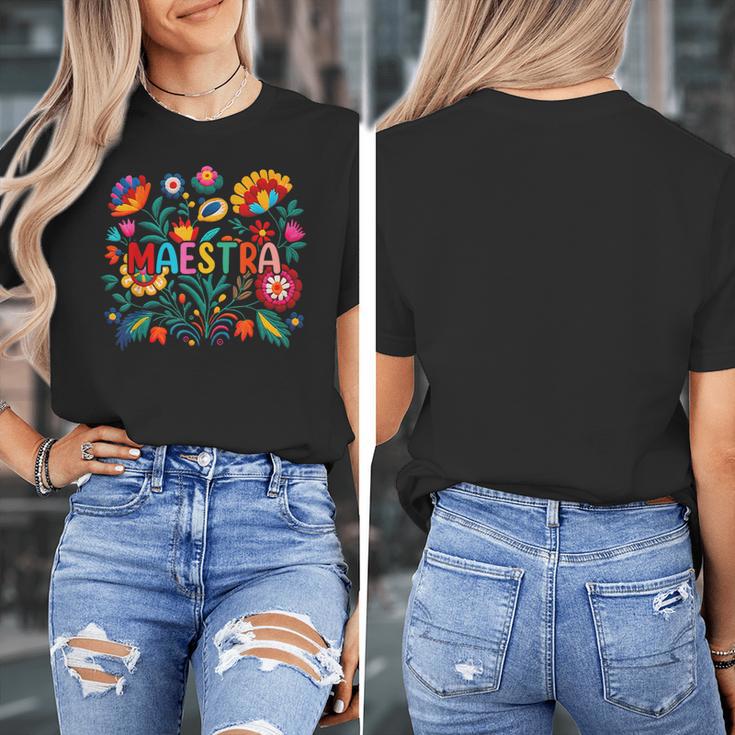 Maestra Flowers Spanish Teacher Cinco De Mayo Women's T-Shirt, funny design Maestra Flowers Spanish Teacher Cinco De Mayo Women's T-Shirt, funny design