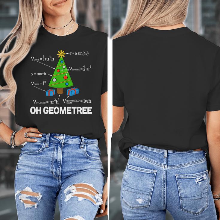 Math Geometry Christmas Tree Geometree Teacher Women's T-Shirt, funny design
