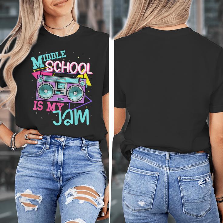 Middle School Is My Jam Cute Teacher Shirt 80's 90's Styl Women's T-Shirt, funny design