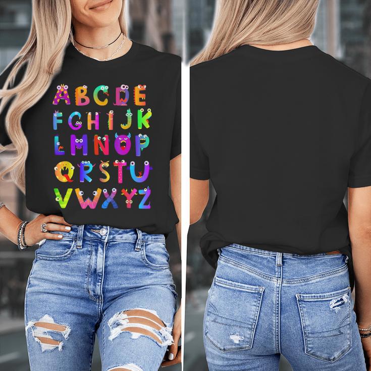 Monster ABC Cute Alphabet Halloween Teacher Costume Kids Women's T-Shirt, funny design Monster ABC Cute Alphabet Halloween Teacher Costume Kids Women's T-Shirt, funny design